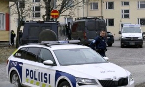 Police at the scene in Finland school shooting.